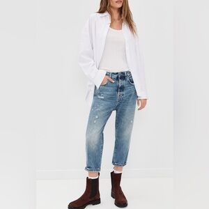 R13 • tailored drop jean - bain with rips